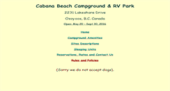 Desktop Screenshot of cabanabeach.com